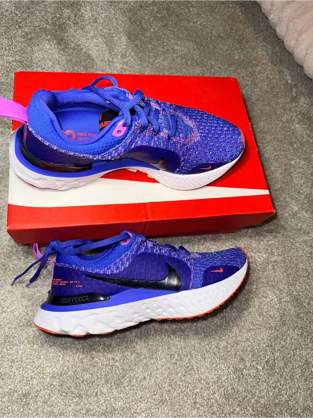Nike React Infinity Run Flyknit 3 Women’s Size 6 Purple Running Shoes